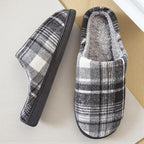 Men’s Classic Plaid Memory Foam Slippers - Warm & Relaxed