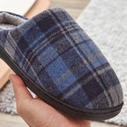 Men’s Classic Plaid Memory Foam Slippers - Warm & Relaxed