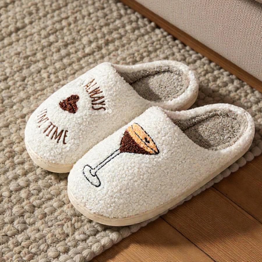 Espresso Martini Slippers - Women's Fluffy Cotton House Shoes